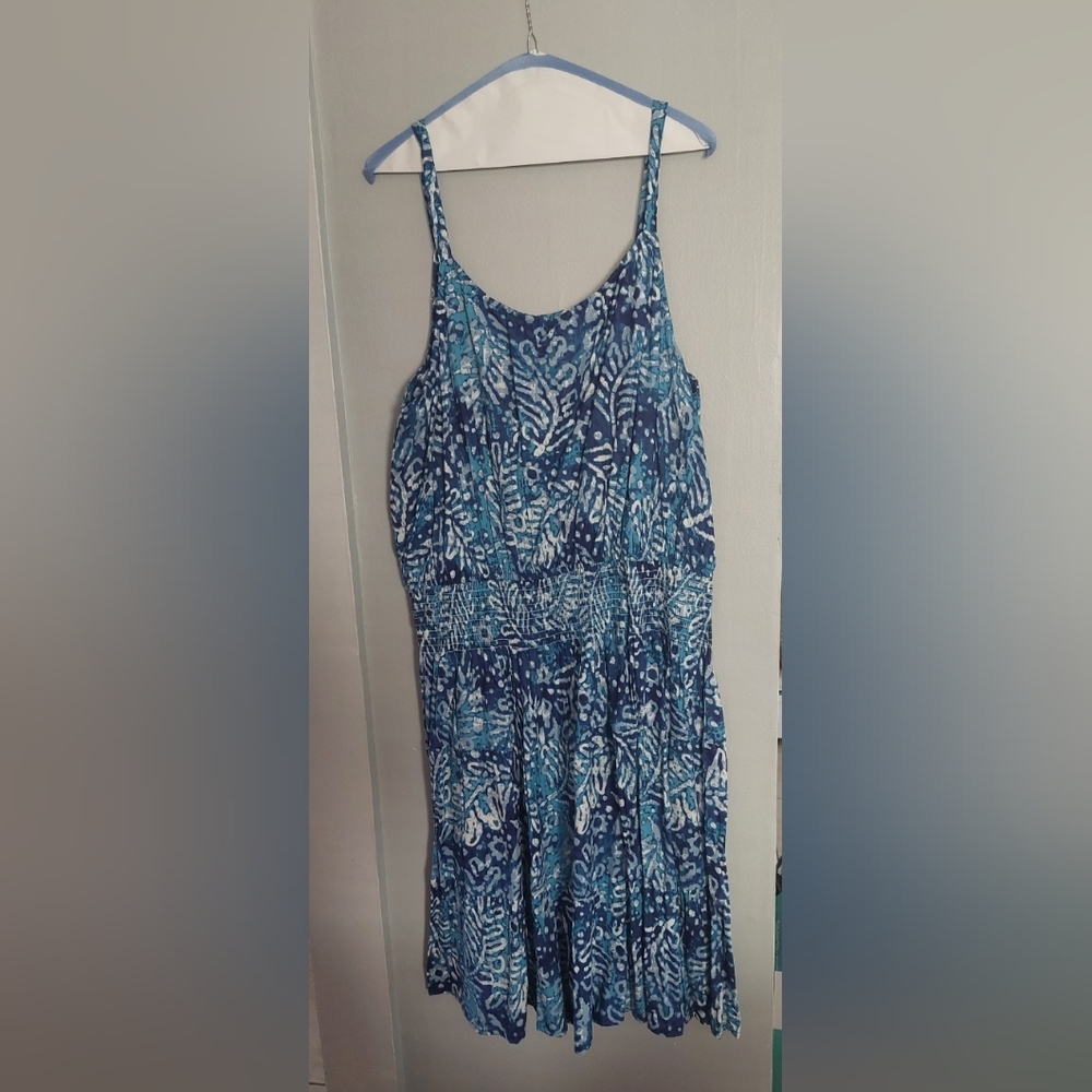 NWT Ashley Stewart blue print sun‎ dress 18/20
